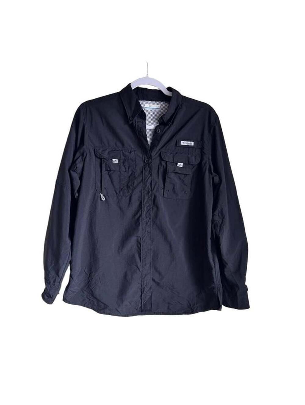 Columbia PFG Bahama II Long Sleeve Fishing Shirt Black Size S